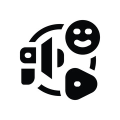 social media glyph icon. Strong and solid vector icon for websites, mobile interfaces, presentations, and visual branding. High quality and easy to edit.