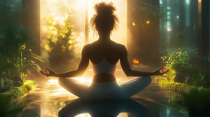 Yoga Practice in Serene Forest Setting