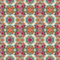 Seamless Floral Pattern Collection: Roses, Daisies & Tropical Blooms for Textile & Fashion Design