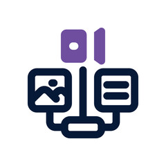 content strategy dual tone icon. Sleek and modern vector icon for websites, mobile apps, marketing materials, and corporate design. Fully scalable and ready to use.