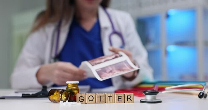 A qualified medical professional thoroughly examines essential documents concerning the treatment of goiter