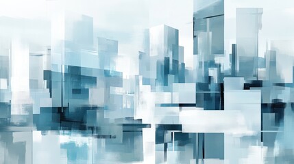 Abstract city skyline, hazy day, urban landscape, background design, website banner