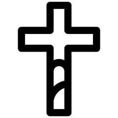 Cross. Editable stroke vector icon.