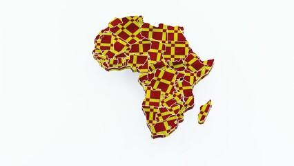Obraz premium High-quality 3D animation of the African continent with a detailed map and realistic terrain. Perfect for geographic visualizations, educational projects, cartography, and digital mapping