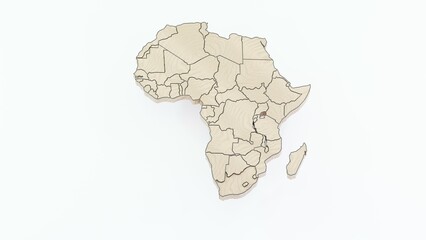 High-quality 3D animation of the African continent with a detailed map and realistic terrain. Perfect for geographic visualizations, educational projects, cartography, and digital mapping