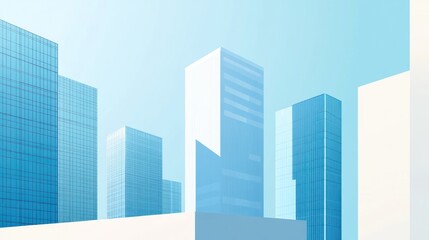 Modern city skyline, bright day, buildings, background, architectural design, website banner