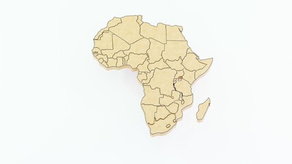 High-quality 3D animation of the African continent with a detailed map and realistic terrain. Perfect for geographic visualizations, educational projects, cartography, and digital mapping