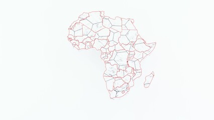 High-quality 3D animation of the African continent with a detailed map and realistic terrain. Perfect for geographic visualizations, educational projects, cartography, and digital mapping