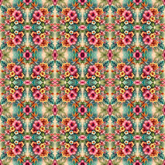 Seamless Floral Pattern Collection: Roses, Daisies & Tropical Blooms for Textile & Fashion Design