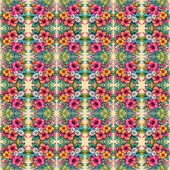Seamless Floral Pattern Collection: Roses, Daisies & Tropical Blooms for Textile & Fashion Design