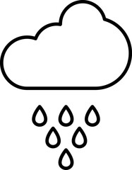 Rain under Cloud Outline Image for Graphic and Web Design, Apps, Adverts, Various Cards