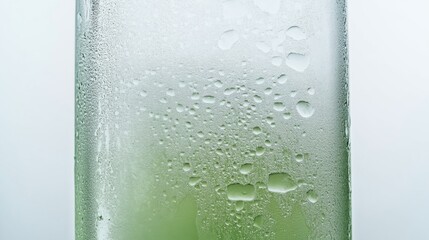 A glass of lemonade with condensation on the outside