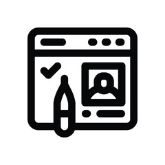 blogger line icon. Clean and minimalist vector icon for websites, mobile apps, presentations, and logos. Fully scalable and customizable for any project.