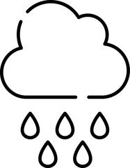 Rain under Cloud Minimalistic Thin Outline Icon for Web and Graphic Design, Apps, Banners, Social Network and Cards