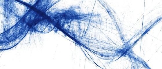 Obraz premium A flowing abstract design features delicate blue lines on a white background, creating a sense of movement and tranquility.