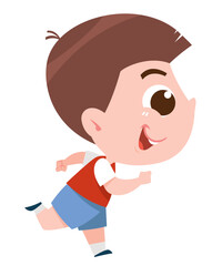 Cartoon Boy Running Joyfully. Running activity