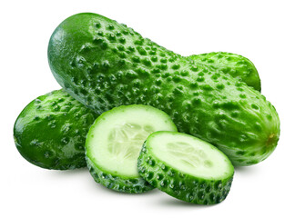 Cucumber isolated on white background clipping path