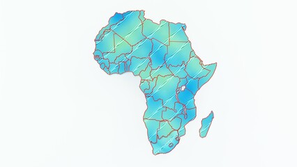 High-quality 3D animation of the African continent with a detailed map and realistic terrain. Perfect for geographic visualizations, educational projects, cartography, and digital mapping