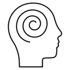 Clear Mind Deep Focus Spiral Brain Symbol Illustration