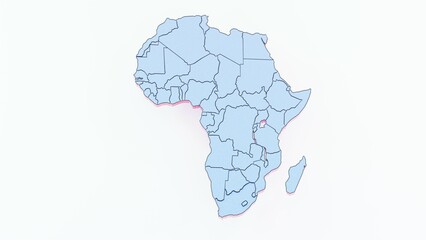 High-quality 3D animation of the African continent with a detailed map and realistic terrain. Perfect for geographic visualizations, educational projects, cartography, and digital mapping
