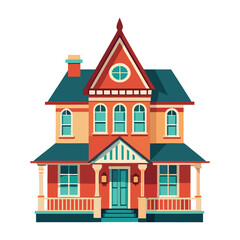 A vintage house isolated on transparent background