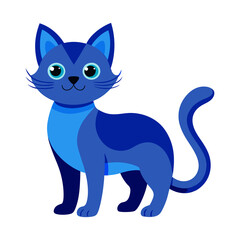 A blue female cat isolated on transparent background