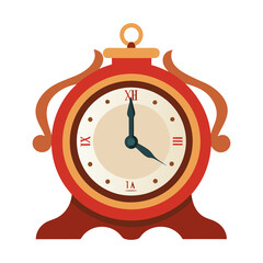 A vintage clock isolated on transparent background