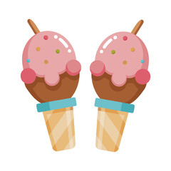Ice cream vector illustration isolated on transparent background