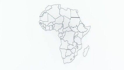 High-quality 3D animation of the African continent with a detailed map and realistic terrain. Perfect for geographic visualizations, educational projects, cartography, and digital mapping