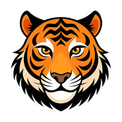 A tiger head vector isolated on transparent background