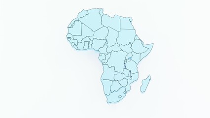 High-quality 3D animation of the African continent with a detailed map and realistic terrain. Perfect for geographic visualizations, educational projects, cartography, and digital mapping