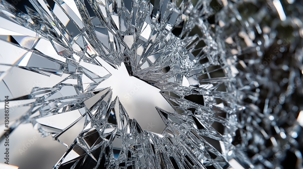 Poster a shattered mirror reflecting different parallel universes
