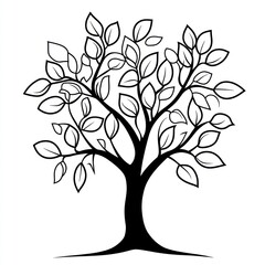 Obraz premium Simple Tree Outline Drawing (2)