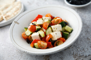 Traditional Green salad with feta cheese