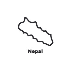 A black and white drawing of a country called Nepal