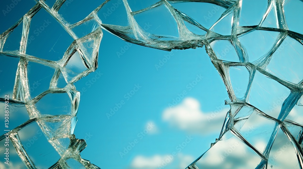 Poster a shattered mirror reflecting different parallel universes