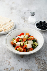 Traditional Green salad with feta cheese