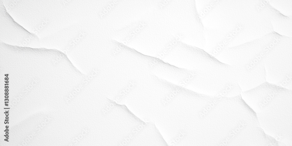 Aufkleber Crumpled white paper texture with subtle shadows creating abstract pattern