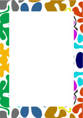 Abstract border of rainbow colored curved lines. Border with colorful abstract motif