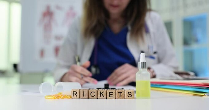 A healthcare professional examines notes on ricketsrelated items that aid in diagnosis and treatment