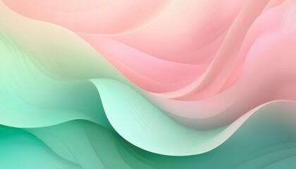 Obraz premium Ultra-light pastel gradient: soft pink to mint green. Smooth, calming blend. Delicate color wash, serene background.