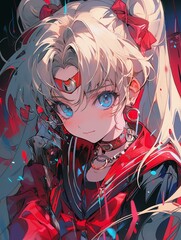 Cute Anime Girl Blue Eyes Blonde Hair