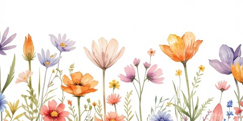 flores pintadas en acuarela. aislada