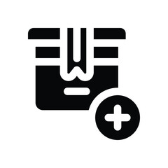 Obraz premium package glyph icon. Strong and solid vector icon for websites, mobile interfaces, presentations, and visual branding. High quality and easy to edit.