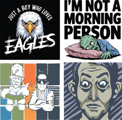 Create a t shirt design typography vector art color with color background.