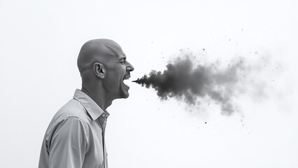 loud blast suddenly interrupted sharp white backgroundting