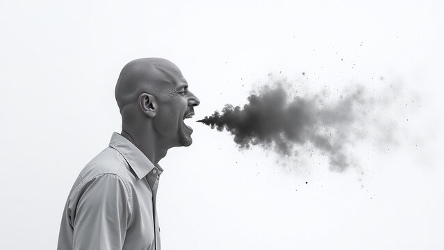 loud blast suddenly interrupted sharp white backgroundting