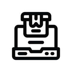 laptop line icon. Clean and minimalist vector icon for websites, mobile apps, presentations, and logos. Fully scalable and customizable for any project.