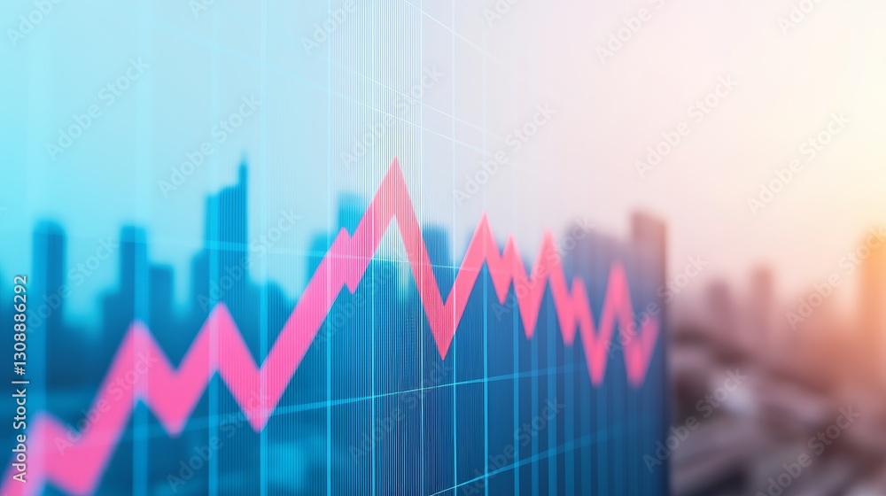 Poster planning with development strategic forecasting concept. abstract financial graph with upward trends