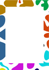 Abstract border of rainbow colored curved lines. Border with colorful abstract motif